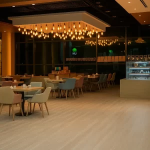 Hardwood Flooring in Restaurant