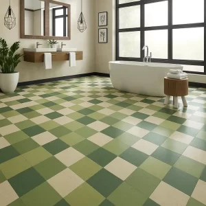 VCT Tiles in Bathroom